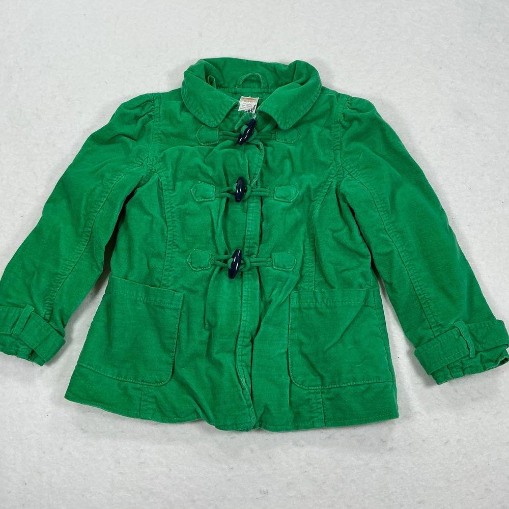 Gymboree Girls Green Corduroy Toggle Jacket Size S 5-6 Coat